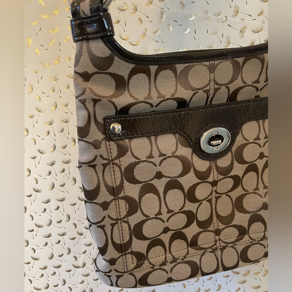 Coach - Vintage Signature Monogram Canvas Logo Crossbody Bag EXCELLENT Cond. - Picture 3 of 12